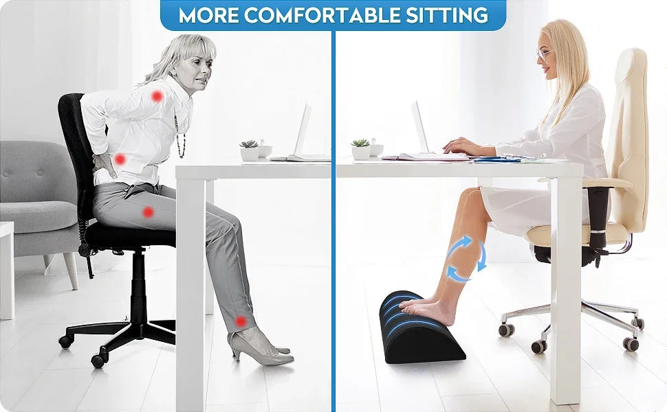 Henvivi™ Ergonomic Under‑Desk Memory Foam Footrest