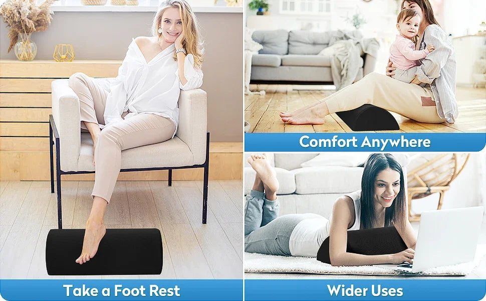 Henvivi™ Ergonomic Under‑Desk Memory Foam Footrest
