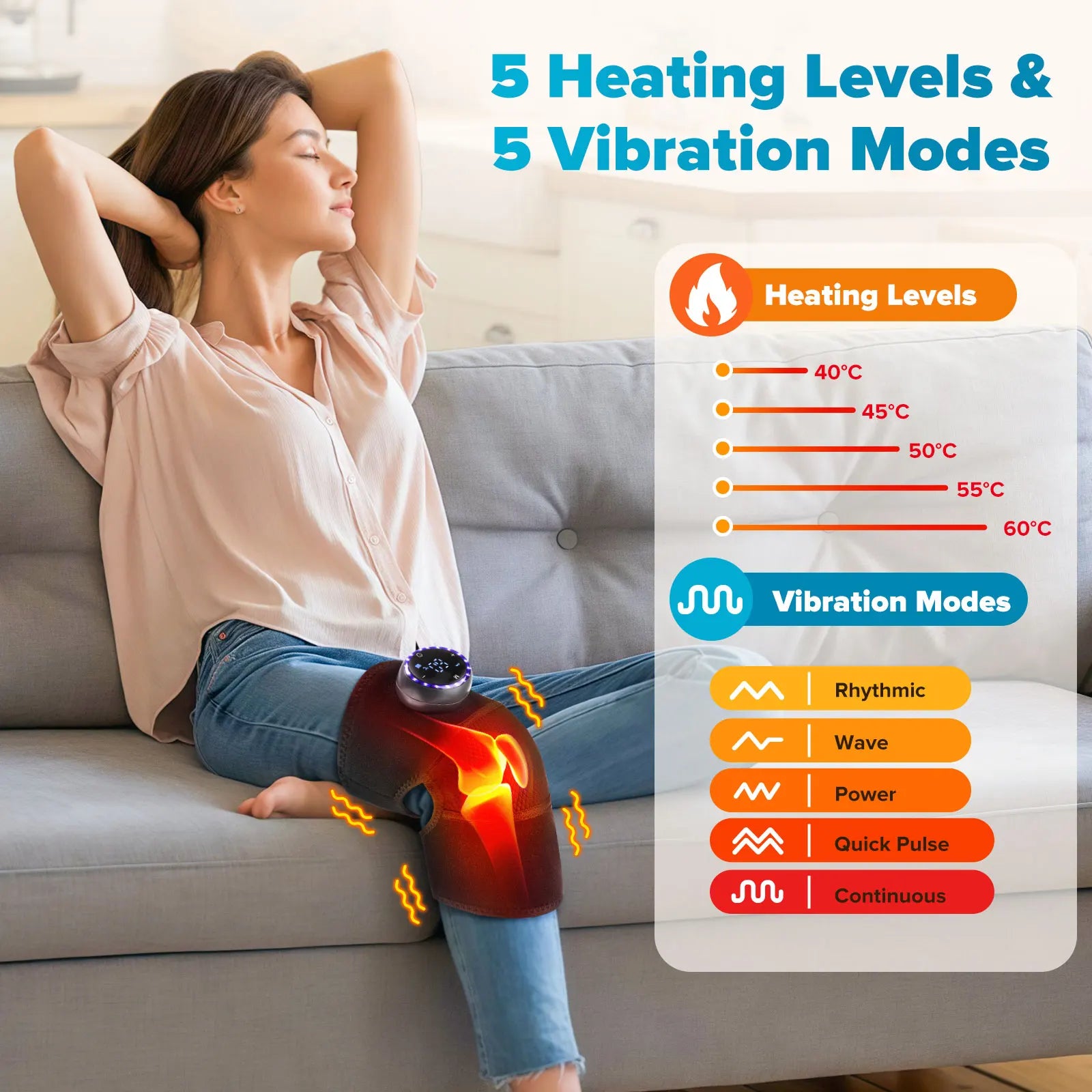 Henvivi™ 3-in-1 Cordless Heated Knee Massager