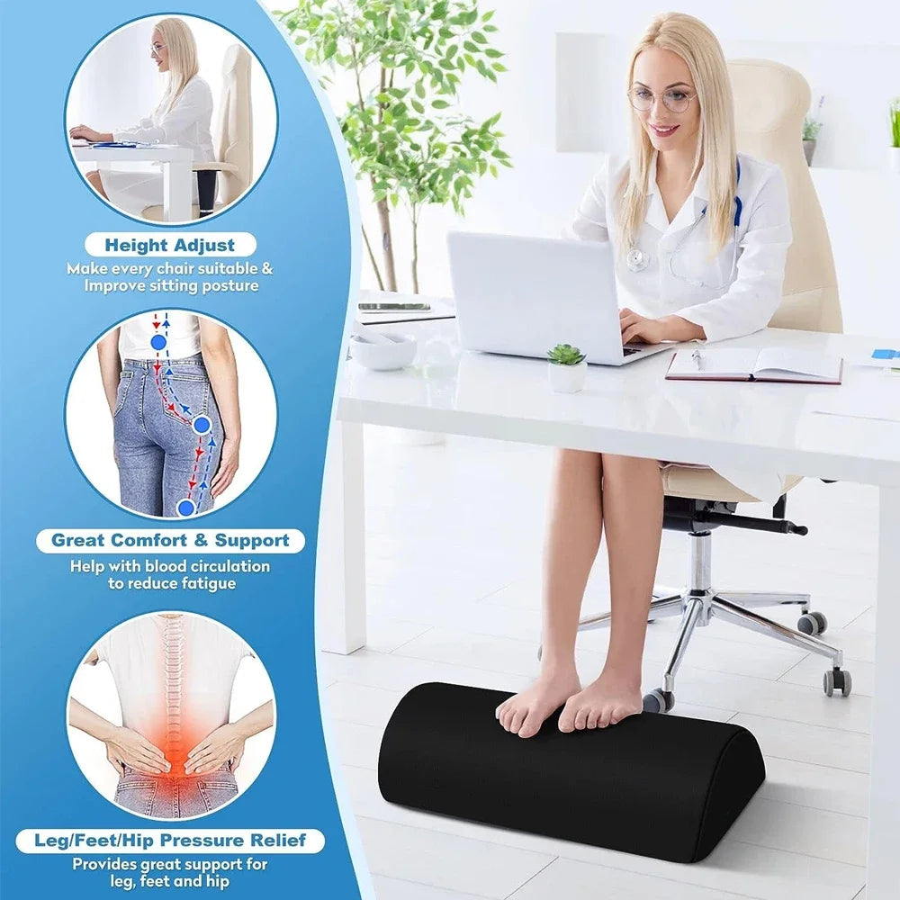 Henvivi™ Ergonomic Under‑Desk Memory Foam Footrest