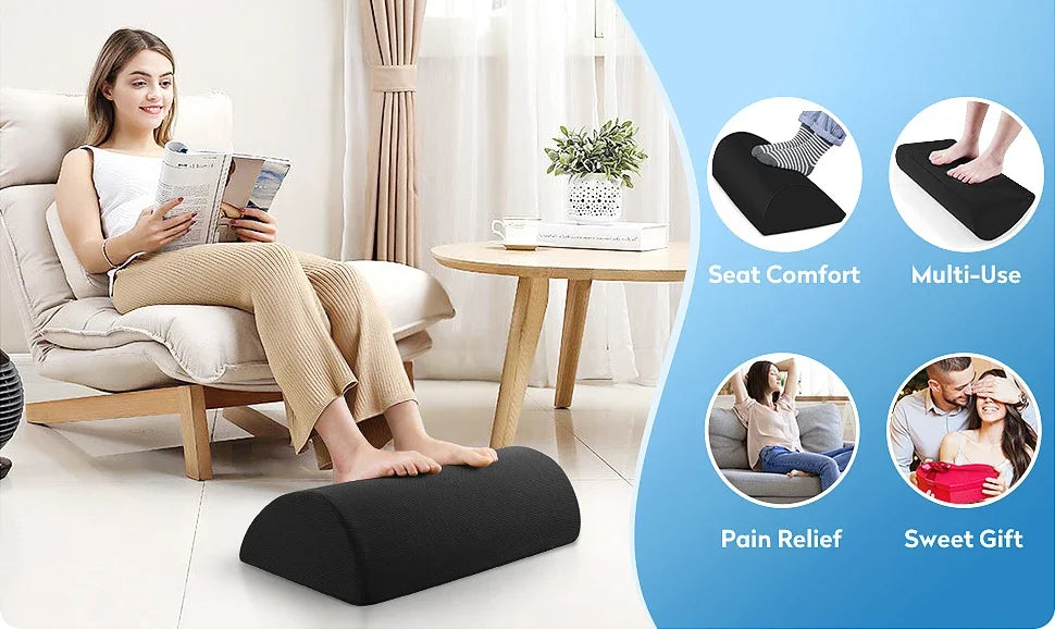 Henvivi™ Ergonomic Under‑Desk Memory Foam Footrest